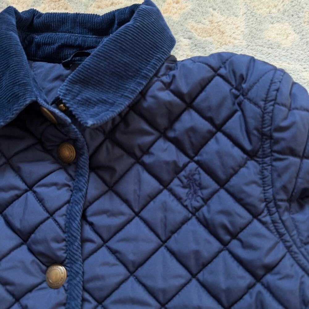 Polo Ralph Lauren Quilted Barn Jacket Girls Size Large (12/14) Navy Blue - Picture 10 of 14